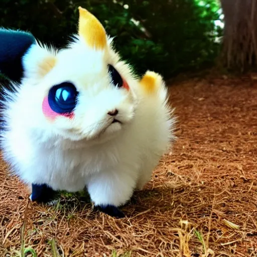 Image similar to real life Pokemon, cute!!!, fluffy!!!, ultra realistic!!!, golden hour, sharp focus