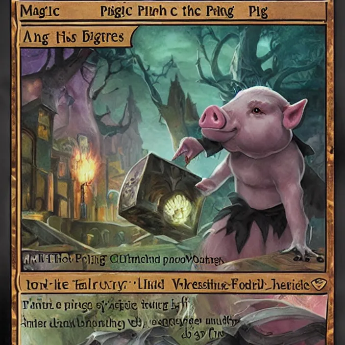 Prompt: magic the gathering pig card