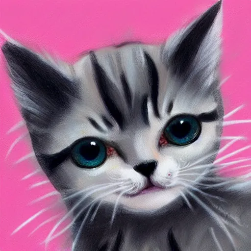 Image similar to cute kitten wearing a pink sweater, digital art, concept art, gemmy woud binnendijk, nixeu, artgerm