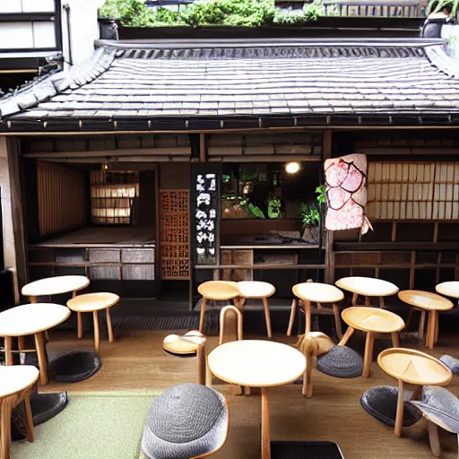 Prompt: hidden Japanese cafe