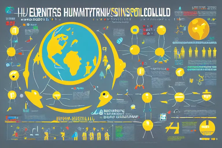 Image similar to detailed infographic depicting humanity's popularity with extraterrestrial cultures, digital display, highly detailed, full color, crisp detailed vectors