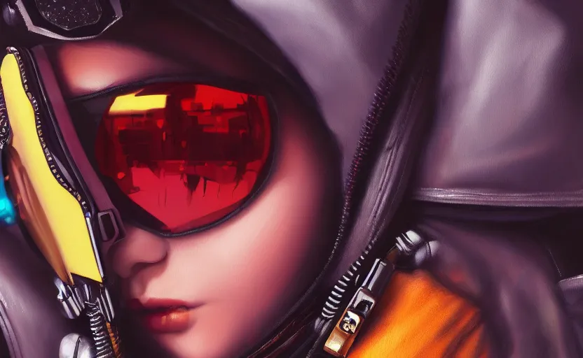 Image similar to closeup painting of bee, cyberpunk, wearing shades and leather jacket, portrait, hyperdetailed, artstation, cgsociety, 8 k, synthwave by tangerine dream