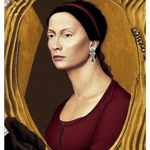 Image similar to Dwayne Johnson as a Renaissance Woman —h 1920 —w 1080