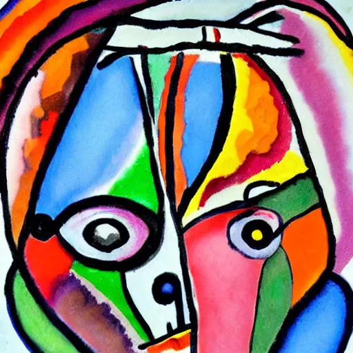 Prompt: face painted by Kandinsky