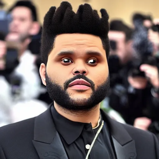 Image similar to The Weeknd wearing custom Balenciaga