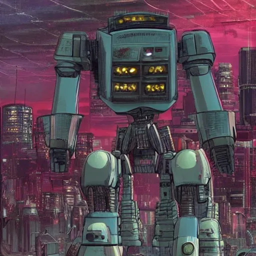 Image similar to a giant robot corpse repurposed to house a booming city in its hull, set in the distant future, steampunk, cyberpunk, warm lights, anime, vhs distortion