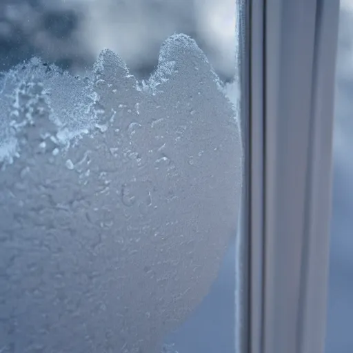 Image similar to a beautiful closeup photo of a flat frost on a window in the shape of a sheep, hyper realistic, hyper detailed, octane render, raytracing, flat image on a window