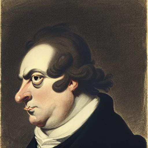 Prompt: a head and shoulders portrait of an anthropomorphic frog wearing a black suit looking off camera, a character portrait by john trumbull, american romanticism, soft focus