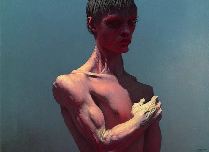 Image similar to portrait about wrestling, science fiction, Edward Hopper and James Gilleard, Zdzislaw Beksinski highly detailed