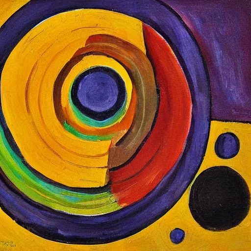 Image similar to a circle on a table, expressionist, art,