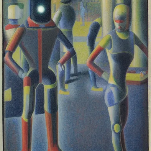 Image similar to cyborgs by georges seurat