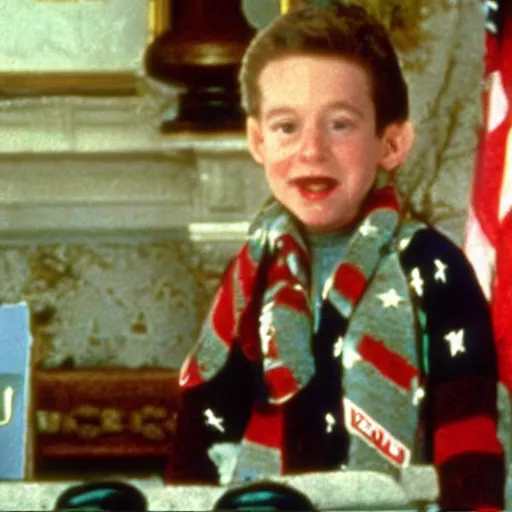 Image similar to joe biden as a child in home alone movie