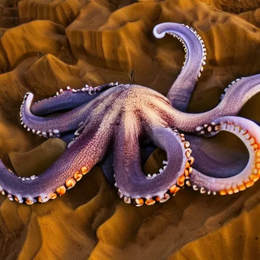 Image similar to National Geographic photo of octopus being crucified in the desert