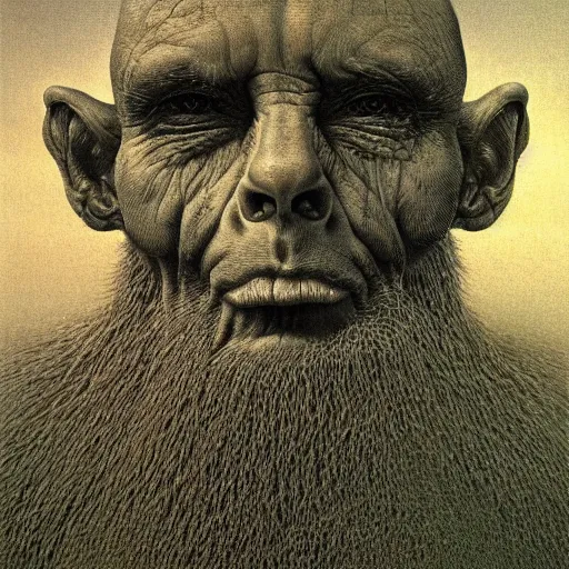 Image similar to a portrait of a creature by zdzisław beksiński