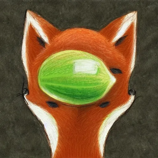 Prompt: fox as an avocado,