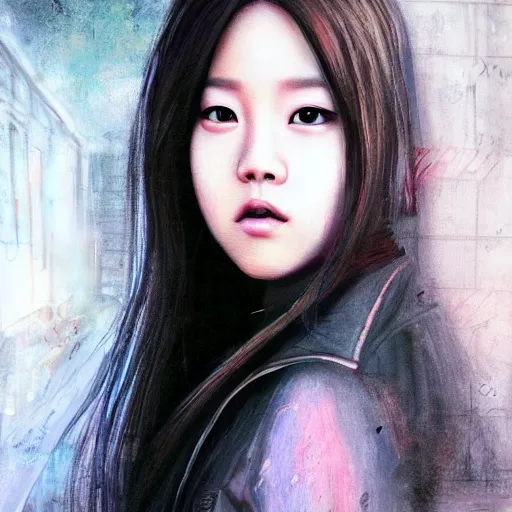Prompt: jisoo of blackpink, hyperrealistic portrait, bladerunner street, by justine florentino, fantasy art, photo realistic, dynamic lighting, artstation, poster, volumetric lighting, very detailed face, intricate complexity, 8 k, award winning