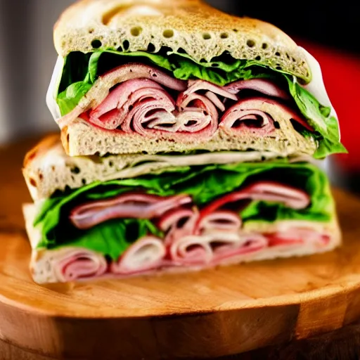 Prompt: mouth watering italian sandwich