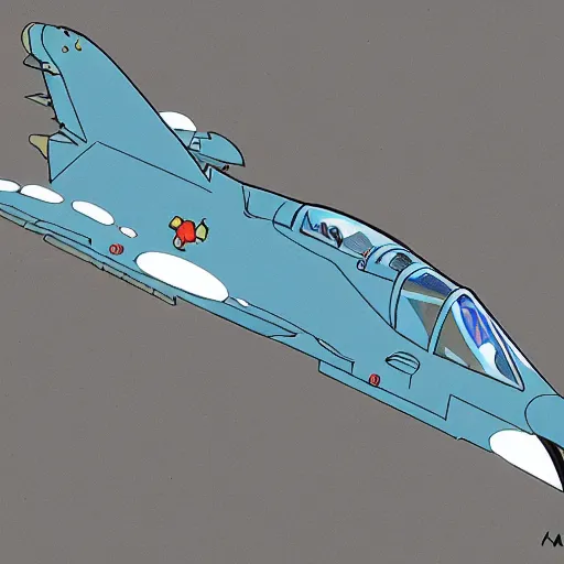 Prompt: fighter jet in the style of ghibli