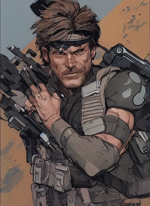 Prompt: apex legends solid snake. concept art by james gurney and mœbius.