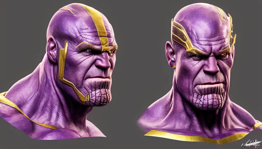 Prompt: hand painted bust of john cena as thanos, hyperdetailed, artstation, cgsociety, 8 k