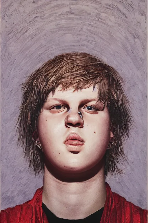 Image similar to portrait of yung lean renaissance style, hyper detailed face, trending on artstatio, beautiful