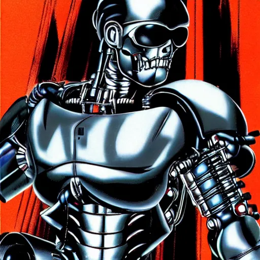 Image similar to a t - 8 0 0 terminator in yusuke murata style, detailed