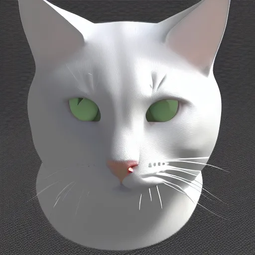 Prompt: cat 3d rendering from left