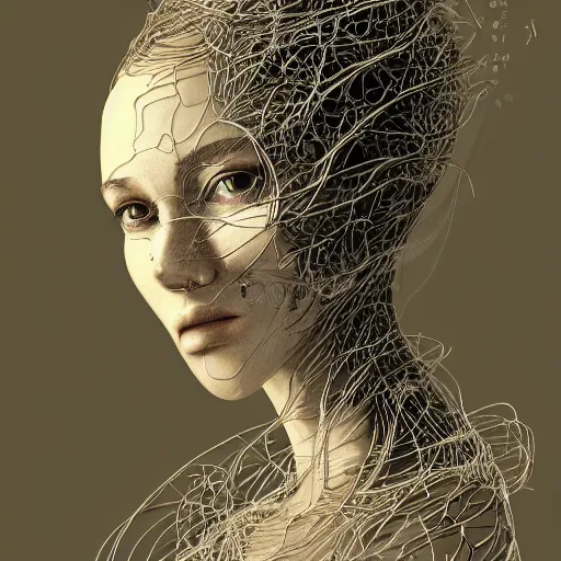 Prompt: the head of an incredibly elegant and beautiful woman partially made of potatoes and dirt looking down, an ultrafine detailed illustration by james jean, final fantasy, intricate linework, bright colors, behance contest winner, vanitas, angular, altermodern, unreal engine 5 highly rendered, global illumination, radiant light, detailed and intricate environment