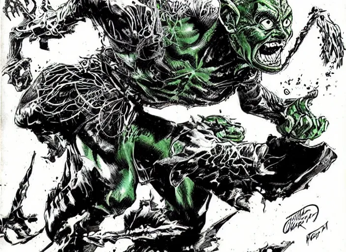 Image similar to green goblin illustration by mike ploog