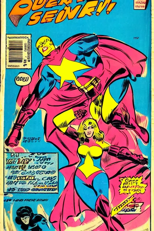 Image similar to !dream super hero girl drawn by Jack Kirby, vintage 70s comic cover