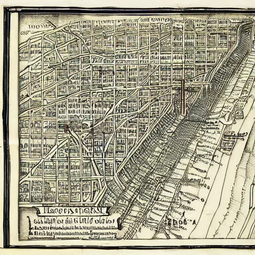 Image similar to map of the new york subway system, woodcut by albrecht durer 1 5 0 9