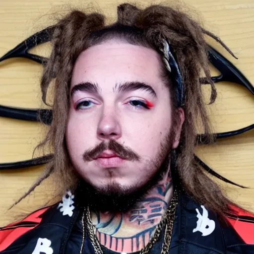 Image similar to post Malone cosplaying as Naruto, incredible outfit, high fashion,