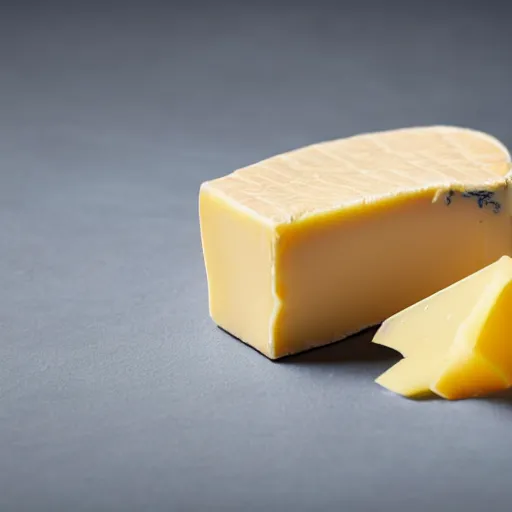 Prompt: an ultra - realistic photograph of a cheese in a middle of nothingness