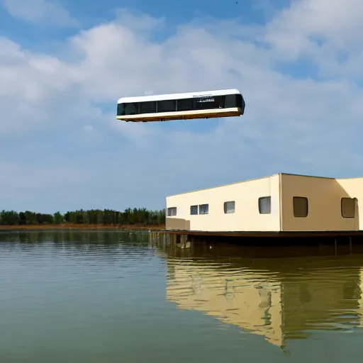 Image similar to a motel floating in the air