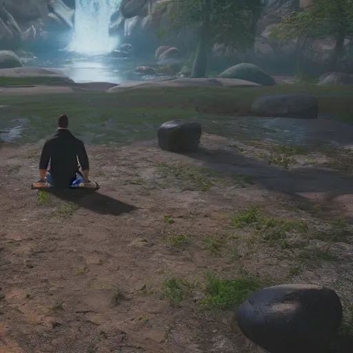 Image similar to A man kneeling before gods asking for his wishes to be fulfilled, ultra photo realistic, unreal engine, 8K UHD