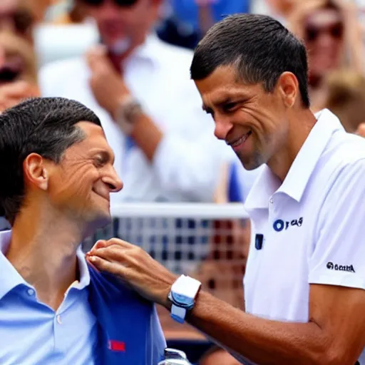 Prompt: bill gates vaccinating Novak Djokovitch at US open