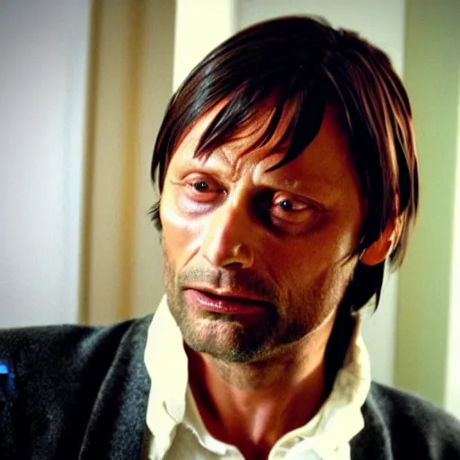 Image similar to Mads Mikkelsen starring in Pulp Fiction as main character