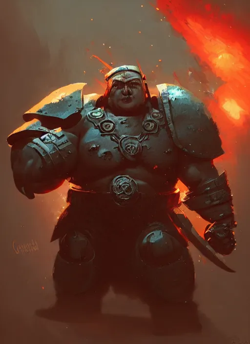 Prompt: illustration of chubby conan obrien with muscles in warhammer 4 0 k, by greg rutkowski artstation
