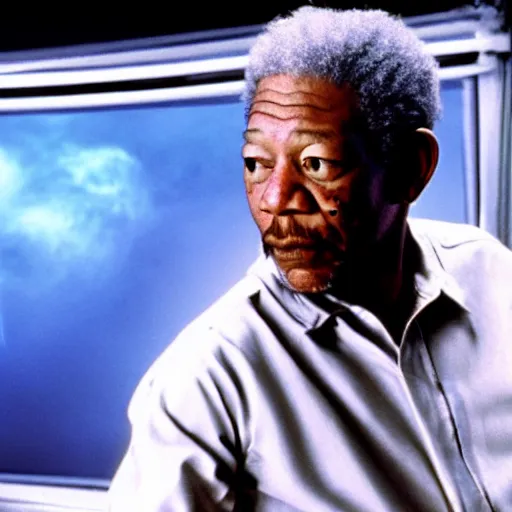 Image similar to a film still of morgan freeman in 2 0 0 1 space oddity