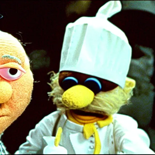 Prompt: still of the Swedish Chef from the Muppet Show in Star Wars (1977), cinematic