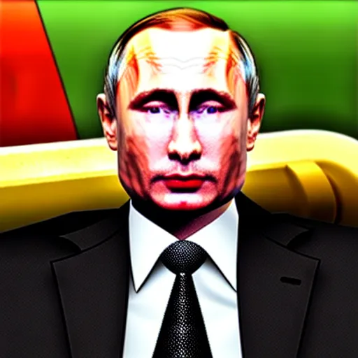 Image similar to uhd photorealistic putin dressed as a submarine sandwich