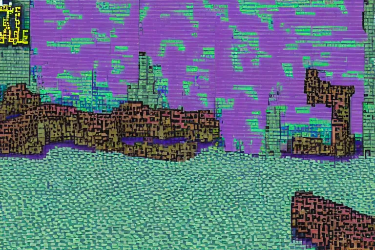 Prompt: creepy and wet abandoned waterpark, retro, pixelated, doom screenshot, 1 9 9 3, gzdoom