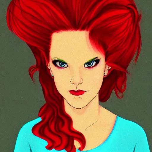 Prompt: heather chandler, heathers ( 1 9 8 9 ), beautiful fanart, deviantart, digital art, red hair, mean, beautiful, dangerous