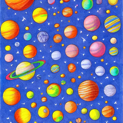 Prompt: drawing of molecules in outer space