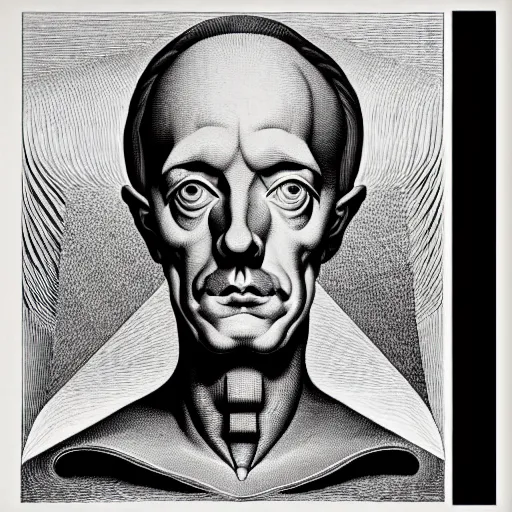 Image similar to red graphic conceptual post - mortem monumental portrait made by escher and william blake and salvador dali, highly conceptual art, intricate detailed painting, illustration sharp detail, vector sharp graphic, manga 1 9 9 0