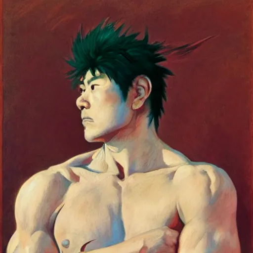 Prompt: ryu from street fighter 2 in real life in the style of malczewski, jacek