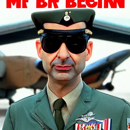 Image similar to Mr Bean in Top Gun