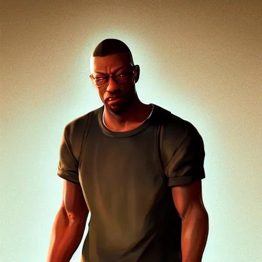 Prompt: carl johnson ( cj ) from gta san andreas, by wlop, by ilya kuvshinov, ultra realistic, octane render