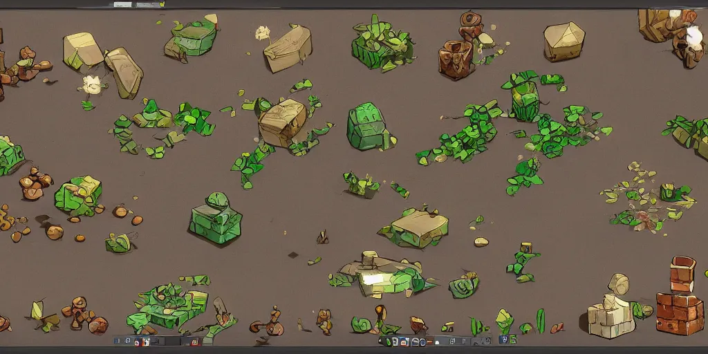 Prompt: tileset asset store, press square to move and x to jump, command list, triangle to use spell, art bundle, front mission, spritesheet game jam by stanley artgem lau, krenz cushart and artem demura, art set