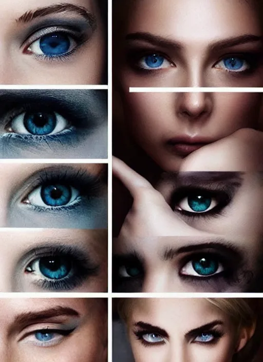 Prompt: style sheets, portraits of stunningly beautiful eyes, 🙈 🙈 : see _ no _ evil :